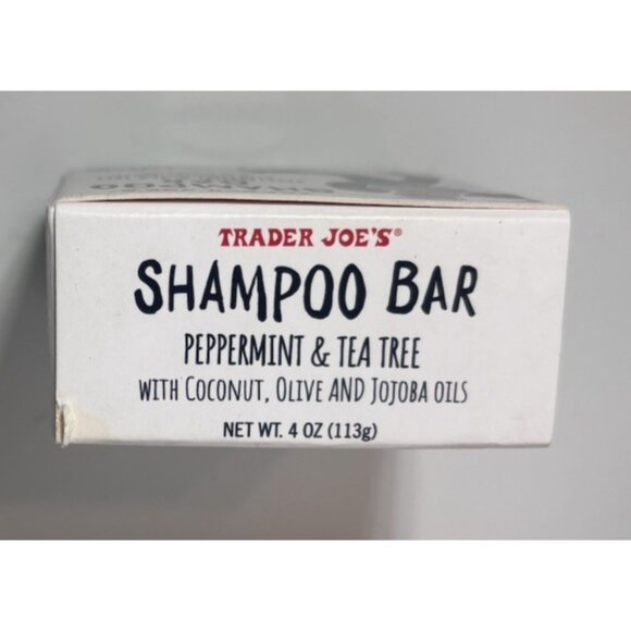 Trader Joe's Shampoo Bar Peppermint Tea Tree Coconut Olive Jojoba Hair 4 oz - Picture 4 of 4